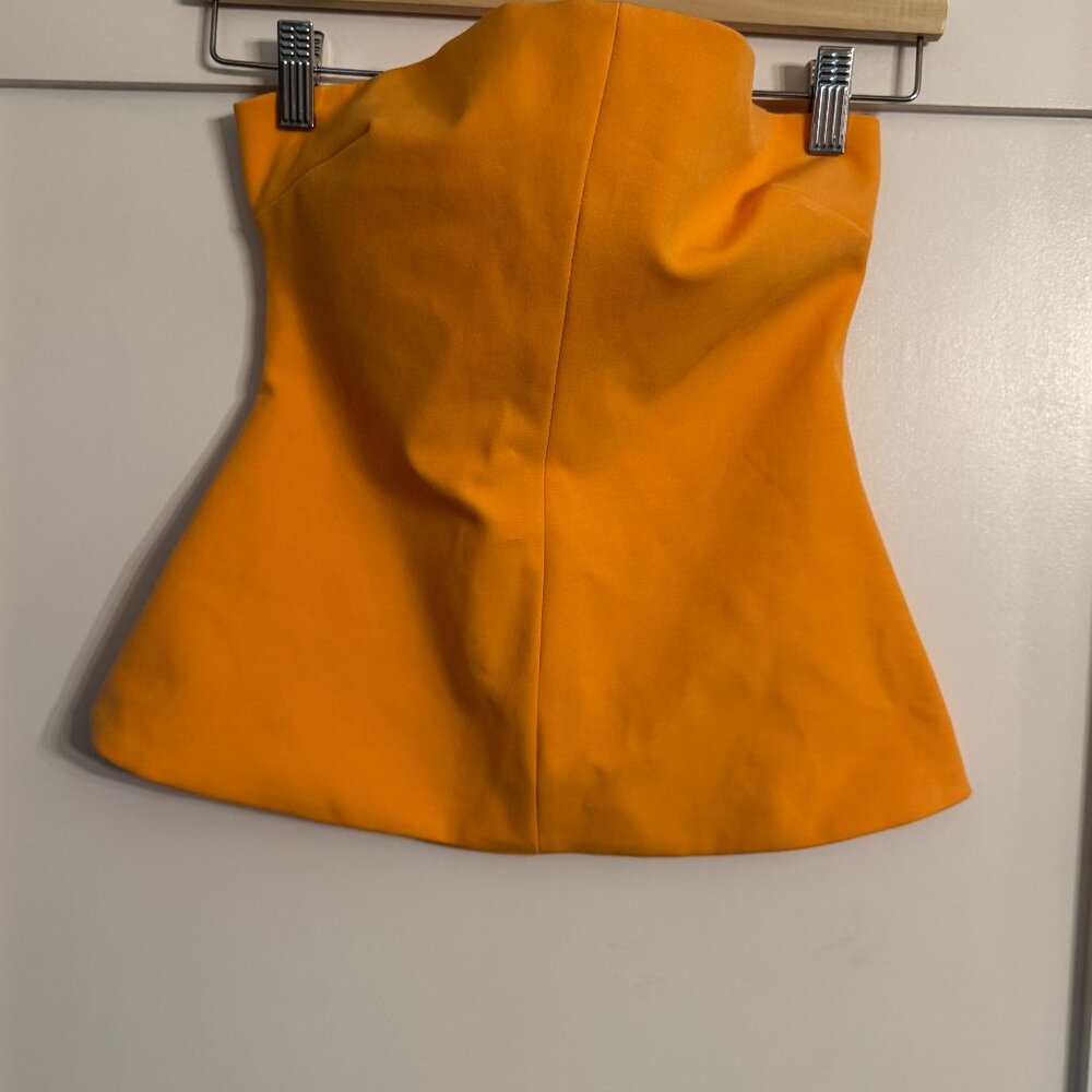 Zara Open Back Bustier Top in Tangerine